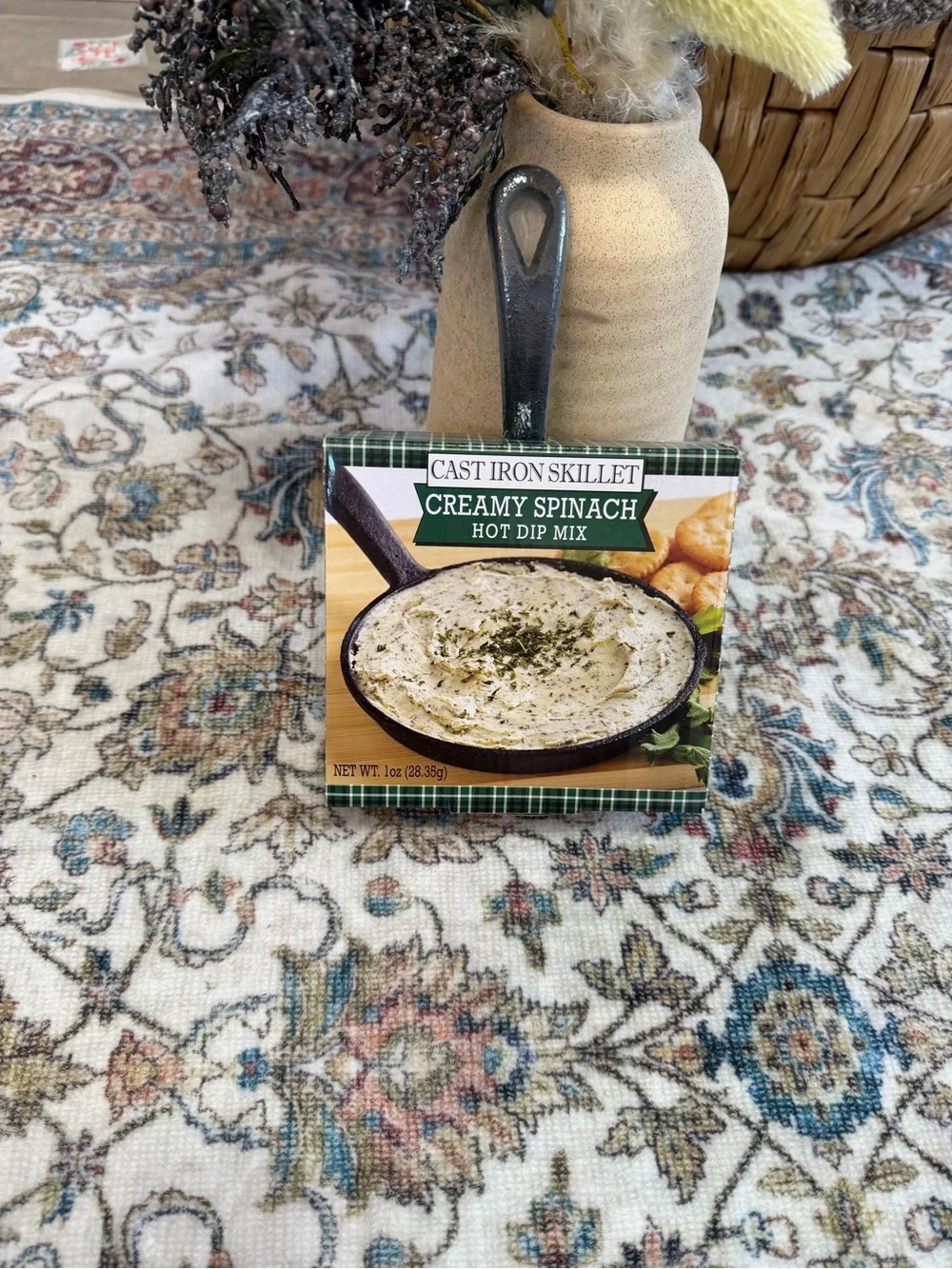 New Mini Cast Iron Skillet Gift Set with Creamy Spinach Hot Dip Mix